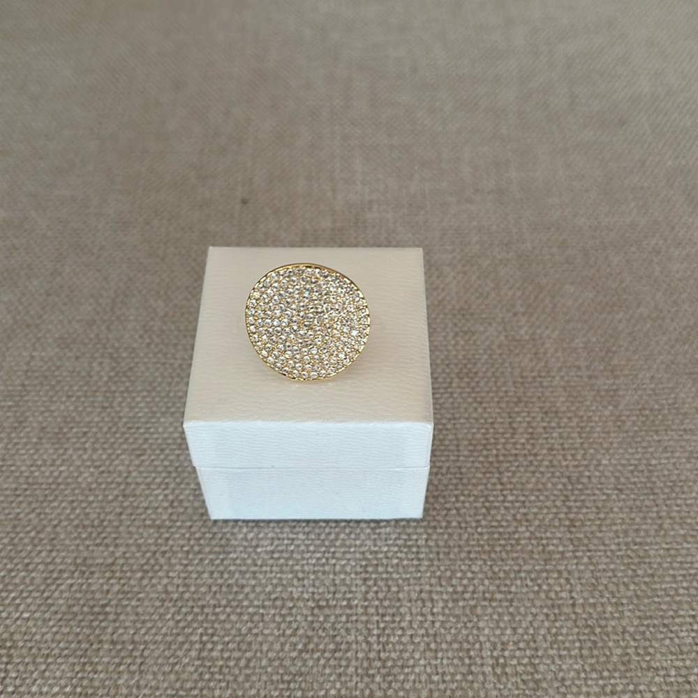 Coach gold plated crystal ring.